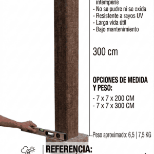 Poste plástico para ganadería 7 x 7 x 200 | 7 x 7 x 300