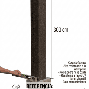 Poste plástico para ganadería 14 x 14 x 300