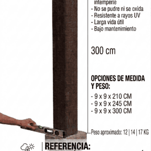 Poste plástico para ganadería 9 x 9 x 210 | 9 x 9 x 245 | 9 x 9 x 300