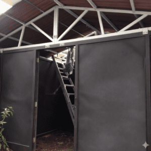 Sistema constructivo sostenible tipo lámina tamboreada en plástico reciclado